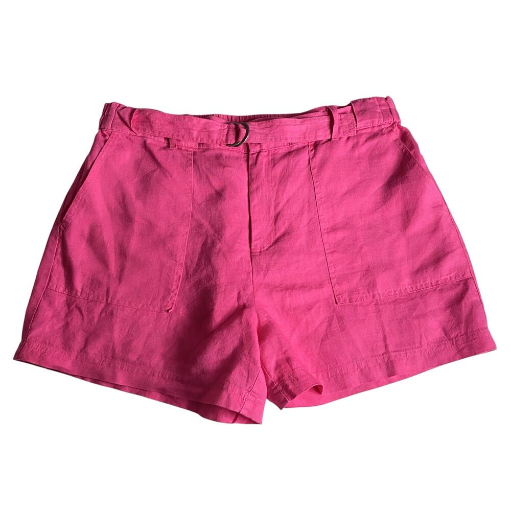 Jones & Co Linen Shorts Pink Belted High Rise Womens Size 10 Jones New York
